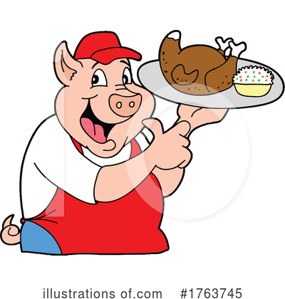 Pig Chef Clipart #1763745 by LaffToon