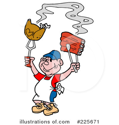 Royalty-Free (RF) Bbq Clipart Illustration by LaffToon - Stock Sample #225671