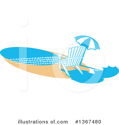 Beach Umbrella Clipart #1367480 by Andy Nortnik