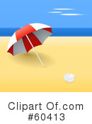 Beach Umbrella Clipart #60413 by Oligo