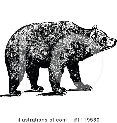 Royalty-Free (RF) Bear Clipart Illustration by Prawny Vintage - Stock Sample #1119580