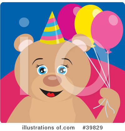 Birthday Bear Clipart #39829 by Dennis Holmes Designs
