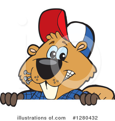 Royalty-Free (RF) Beaver Clipart Illustration by Dennis Holmes Designs - Stock Sample #1280432