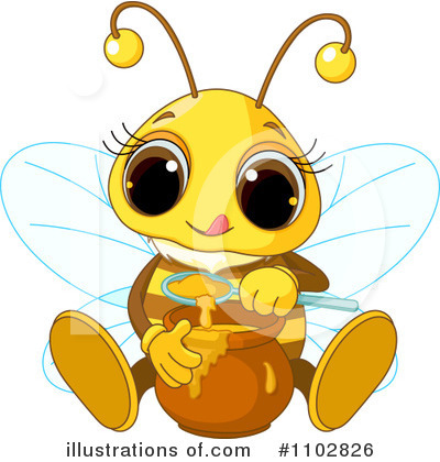 Royalty-Free (RF) Bee Clipart Illustration by Pushkin - Stock Sample #1102826