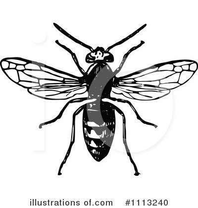 Royalty-Free (RF) Bee Clipart Illustration by Prawny Vintage - Stock Sample #1113240