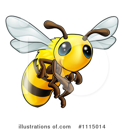 Royalty-Free (RF) Bee Clipart Illustration by AtStockIllustration - Stock Sample #1115014