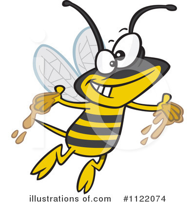Royalty-Free (RF) Bee Clipart Illustration by toonaday - Stock Sample #1122074