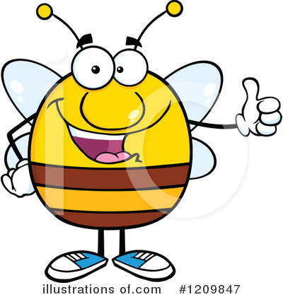 Royalty-Free (RF) Bee Clipart Illustration by Hit Toon - Stock Sample #1209847
