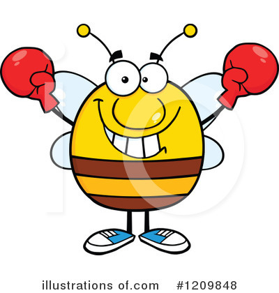 Royalty-Free (RF) Bee Clipart Illustration by Hit Toon - Stock Sample #1209848