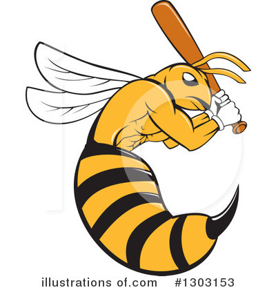 Royalty-Free (RF) Bee Clipart Illustration by patrimonio - Stock Sample #1303153
