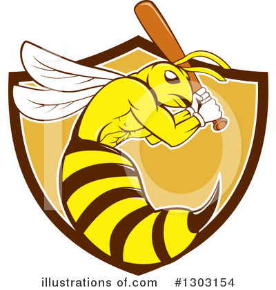 Royalty-Free (RF) Bee Clipart Illustration by patrimonio - Stock Sample #1303154