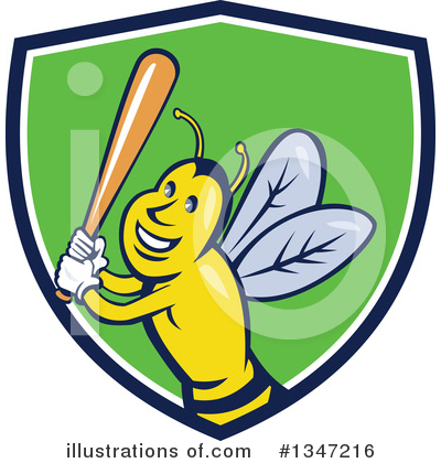 Royalty-Free (RF) Bee Clipart Illustration by patrimonio - Stock Sample #1347216