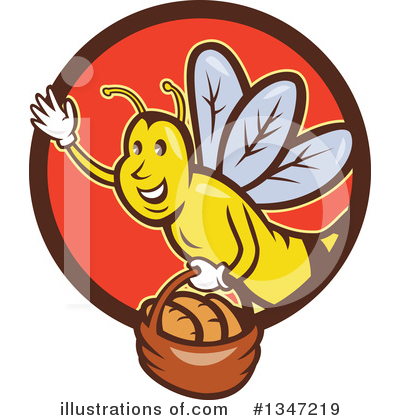 Royalty-Free (RF) Bee Clipart Illustration by patrimonio - Stock Sample #1347219