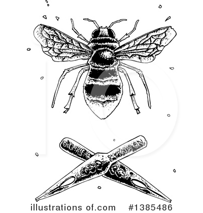 Royalty-Free (RF) Bee Clipart Illustration by lineartestpilot - Stock Sample #1385486