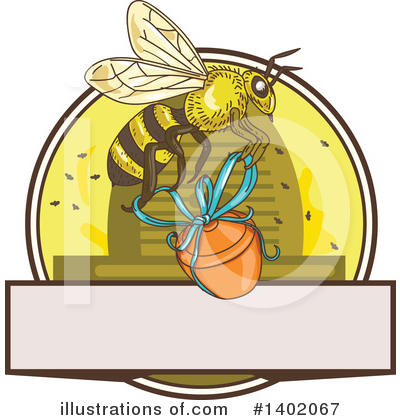 Royalty-Free (RF) Bee Clipart Illustration by patrimonio - Stock Sample #1402067