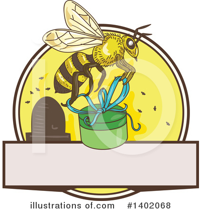 Royalty-Free (RF) Bee Clipart Illustration by patrimonio - Stock Sample #1402068