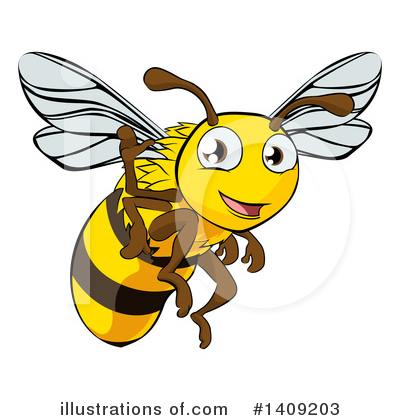 Royalty-Free (RF) Bee Clipart Illustration by AtStockIllustration - Stock Sample #1409203