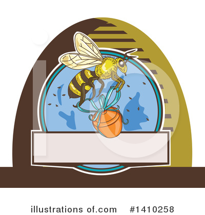 Royalty-Free (RF) Bee Clipart Illustration by patrimonio - Stock Sample #1410258