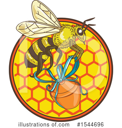 Royalty-Free (RF) Bee Clipart Illustration by patrimonio - Stock Sample #1544696