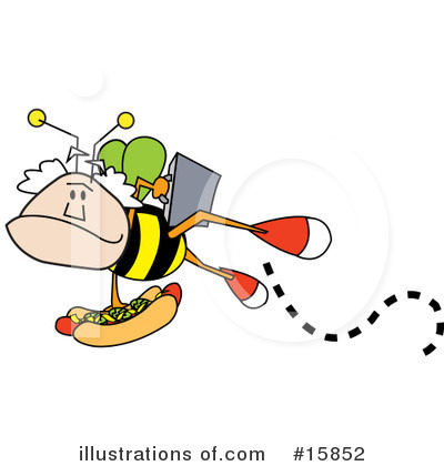 Royalty-Free (RF) Bee Clipart Illustration by Andy Nortnik - Stock Sample #15852
