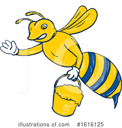 Royalty-Free (RF) Bee Clipart Illustration by patrimonio - Stock Sample #1616125
