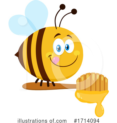Royalty-Free (RF) Bee Clipart Illustration by Hit Toon - Stock Sample #1714094