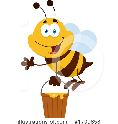 Royalty-Free (RF) Bee Clipart Illustration by Hit Toon - Stock Sample #1739858