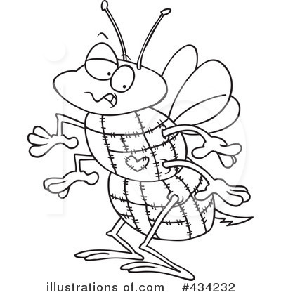 Royalty-Free (RF) Bee Clipart Illustration by toonaday - Stock Sample #434232