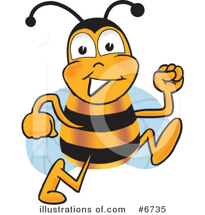 Royalty-Free (RF) Bee Clipart Illustration by Mascot Junction - Stock Sample #6735