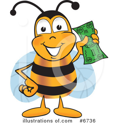 Royalty-Free (RF) Bee Clipart Illustration by Mascot Junction - Stock Sample #6736