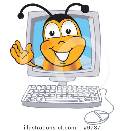 Royalty-Free (RF) Bee Clipart Illustration by Mascot Junction - Stock Sample #6737