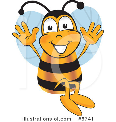 Royalty-Free (RF) Bee Clipart Illustration by Mascot Junction - Stock Sample #6741