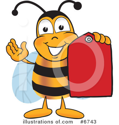 Royalty-Free (RF) Bee Clipart Illustration by Mascot Junction - Stock Sample #6743