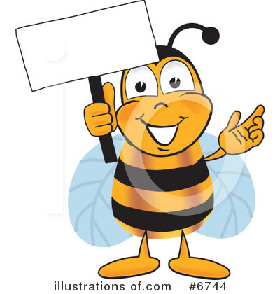 Royalty-Free (RF) Bee Clipart Illustration by Mascot Junction - Stock Sample #6744
