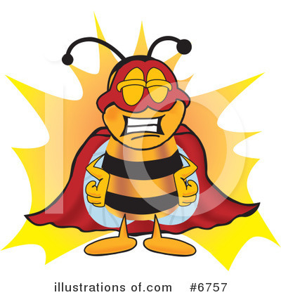 Royalty-Free (RF) Bee Clipart Illustration by Mascot Junction - Stock Sample #6757