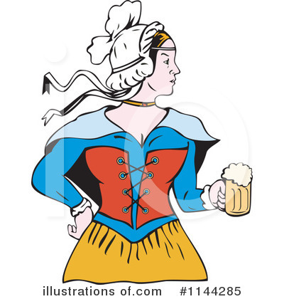 Royalty-Free (RF) Beer Maiden Clipart Illustration by patrimonio - Stock Sample #1144285