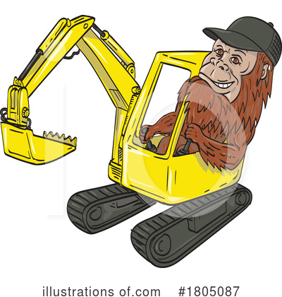 Royalty-Free (RF) Bigfoot Clipart Illustration by patrimonio - Stock Sample #1805087