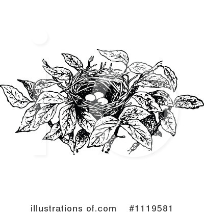Royalty-Free (RF) Bird Nest Clipart Illustration by Prawny Vintage - Stock Sample #1119581