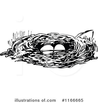 Royalty-Free (RF) Bird Nest Clipart Illustration by Prawny Vintage - Stock Sample #1166665