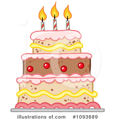 Royalty-Free (RF) Birthday Cake Clipart Illustration by Hit Toon - Stock Sample #1093689