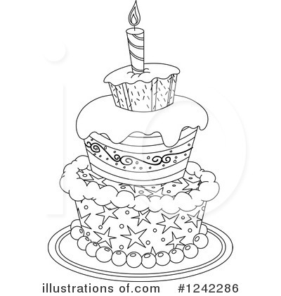 Royalty-Free (RF) Birthday Cake Clipart Illustration by yayayoyo - Stock Sample #1242286