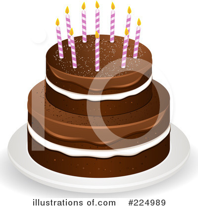 Royalty-Free (RF) Birthday Cake Clipart Illustration by elaineitalia - Stock Sample #224989