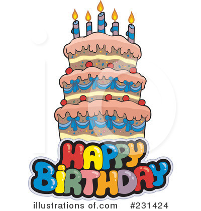 Royalty-Free (RF) Birthday Cake Clipart Illustration by visekart - Stock Sample #231424