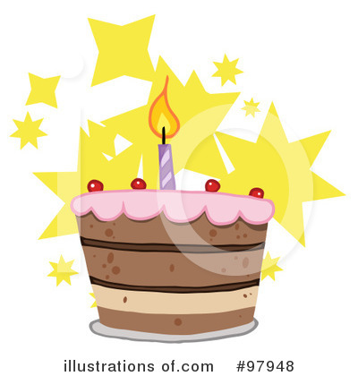 Royalty-Free (RF) Birthday Cake Clipart Illustration by Hit Toon - Stock Sample #97948