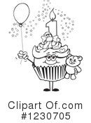 Birthday Cupcake Clipart #1230705 by Dennis Holmes Designs