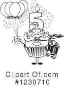 Birthday Cupcake Clipart #1230710 by Dennis Holmes Designs