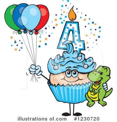 Royalty-Free (RF) Birthday Cupcake Clipart Illustration by Dennis Holmes Designs - Stock Sample #1230720