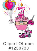 Birthday Cupcake Clipart #1230730 by Dennis Holmes Designs