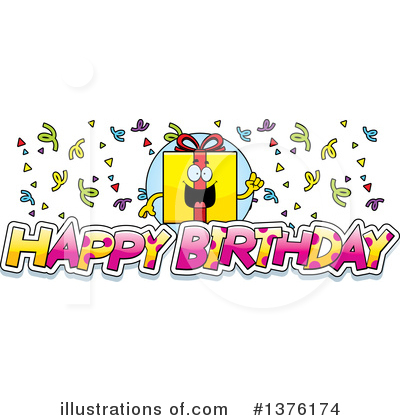Birthday Gift Character Clipart #1376174 by Cory Thoman