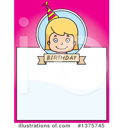 Royalty-Free (RF) Birthday Girl Clipart Illustration by Cory Thoman - Stock Sample #1375745